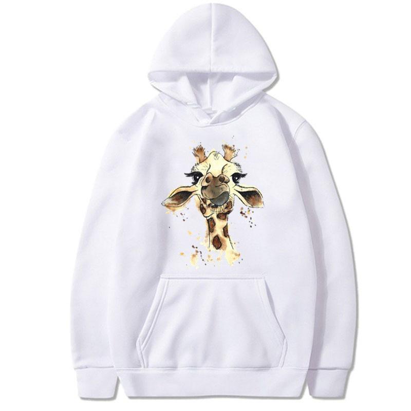 Giraffe Pattern Long Sleeve Hoodie