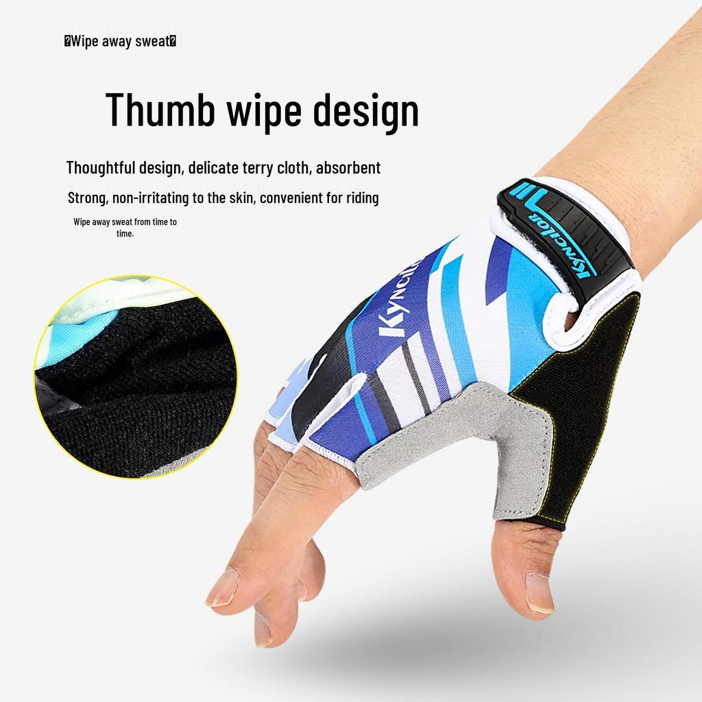 Unisex letní cyklistické rukavice s půlprsty - Prodyšná Lycra pro venkovní sporty a fitness