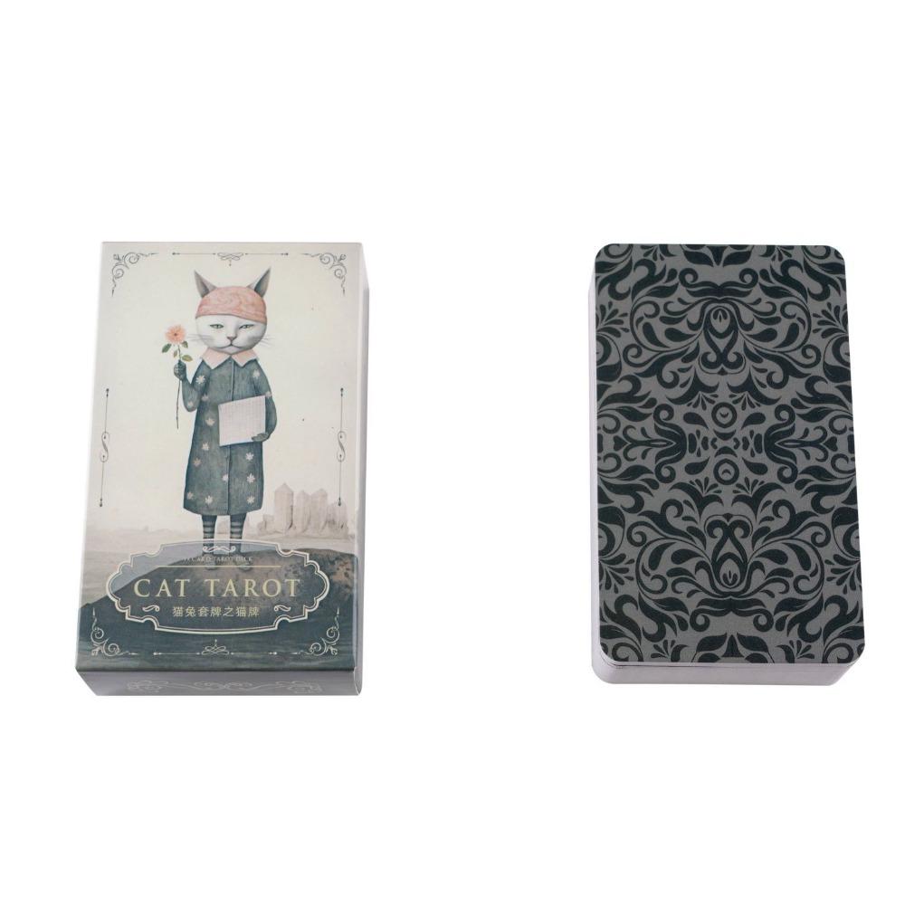 Surrealist Cat Tarot Cards 10.3*6cm - Aesthetic 78-Card Whimsical Deck with Soft Pastel Illustrations