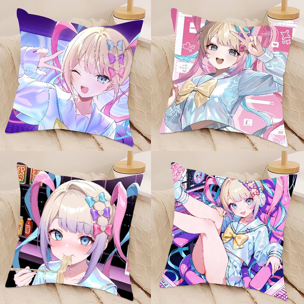 Anime Kangel Pillowcase Bedroom Sofa Decorative Cushion Cover With Zipper Soft Cushion Cover