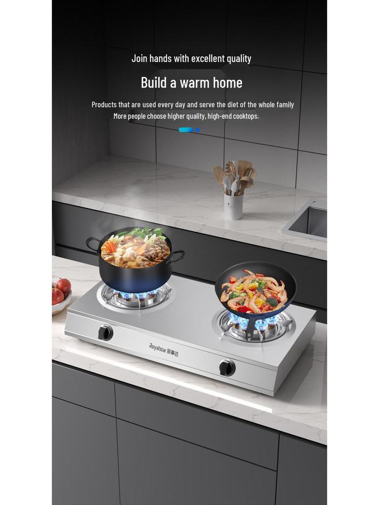 Royalstar Double Burner Tabletop Gas Stove for Natural and Liquefied Gas