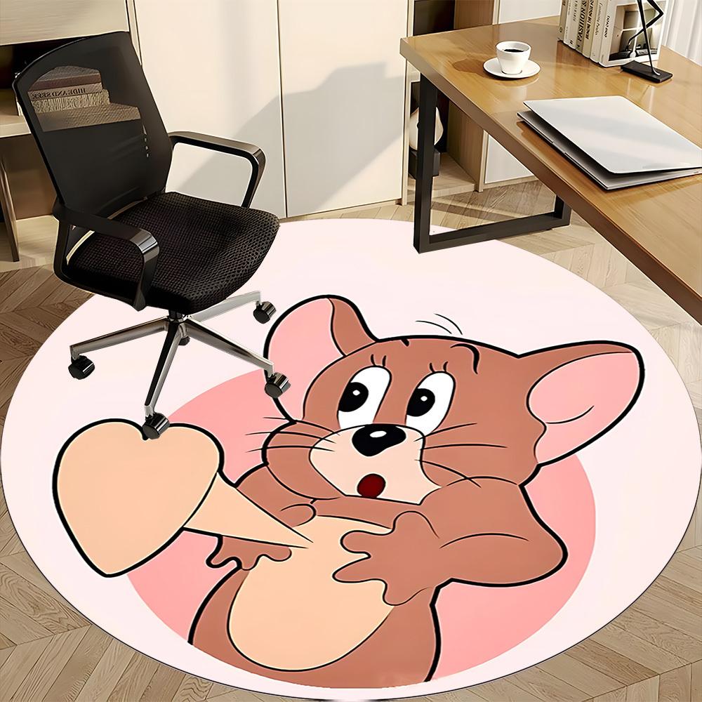 1PC Jerry Office Round Rug, Non-slip, Soft and Durable Office Rug for Interior Decoration, Perfect for Office, Beautiful Decoration