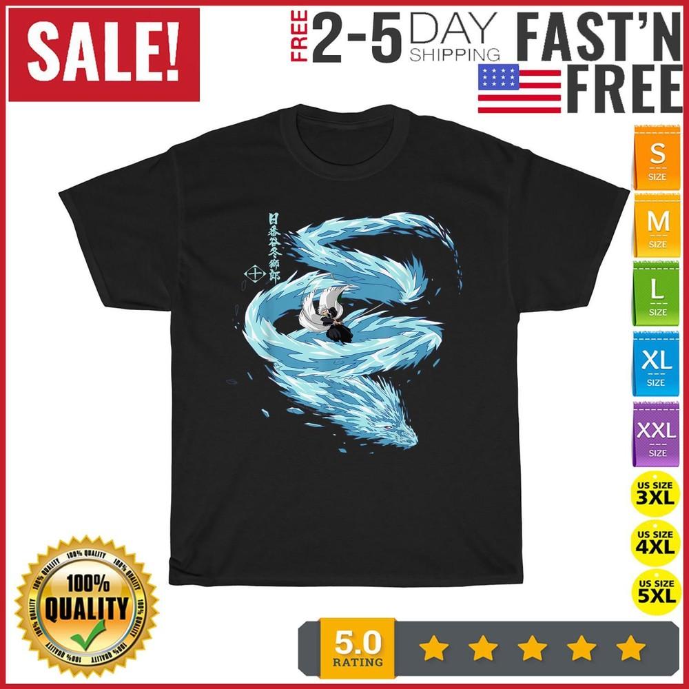 

Bleach Toshiro Dragon Vintage T Shirt Men Fashion 2023 Women T Shirt Short NEW L