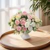 Rose Pink Bouquet Peony Artificial Flowers for Bride Wedding Home Decoration Faxu Flowers