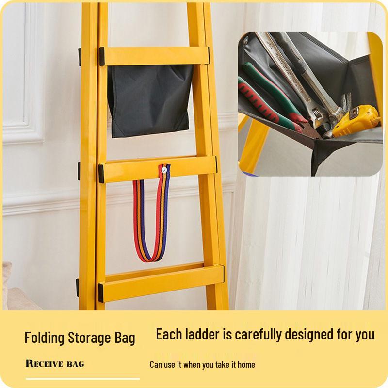 Thickened Carbon Steel Folding A-frame Ladder: Multi-purpose for Household, Electrician, Welding, Decoration, and Engineering.