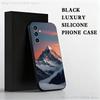 Snow Mountain Scenery Design Phone Case  For Samsung S 25,24,23,22,30,21,10,9,Ultra,Plus,Lite,FE,4,5 G Black Soft Case