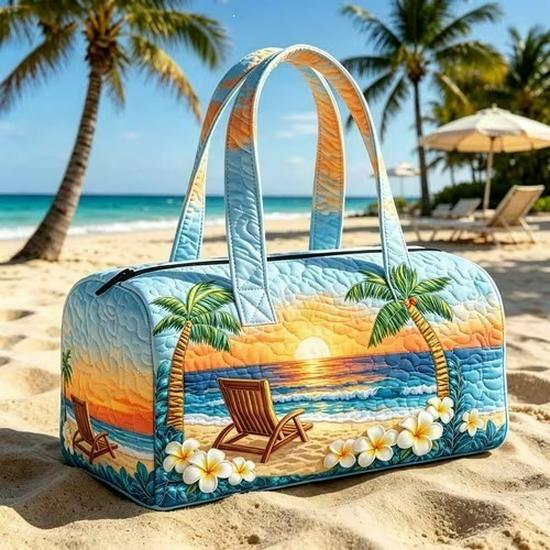 3D-Printed Quilted Cotton Women's Travel Yoga Handbag