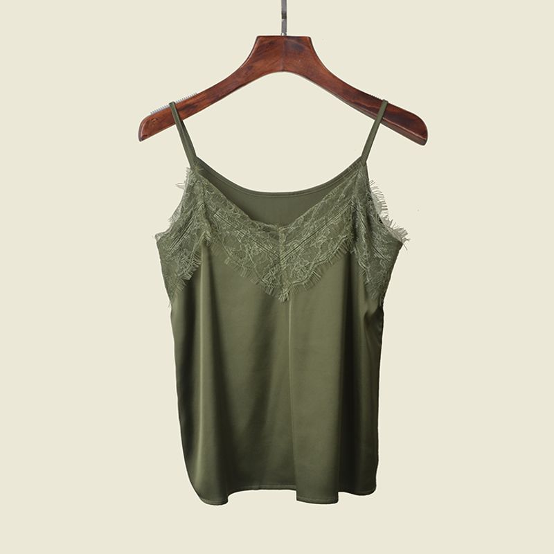 French Style Pure Desire Style Lace Camisole Summer Satin V Neck Sexy Inner Wear Vest Tops