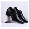 Fashion Dress Business Shoes Mens Monks High Heels Shoes 6cm Brand Male Footwear Black