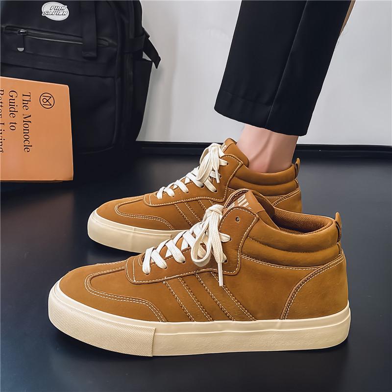 

Новая модная студенческая мужская обувь хай-топы, нишевый дизайн, тренд, спортивная и повседневная обувь для скейтборда 7988 44 верблюд