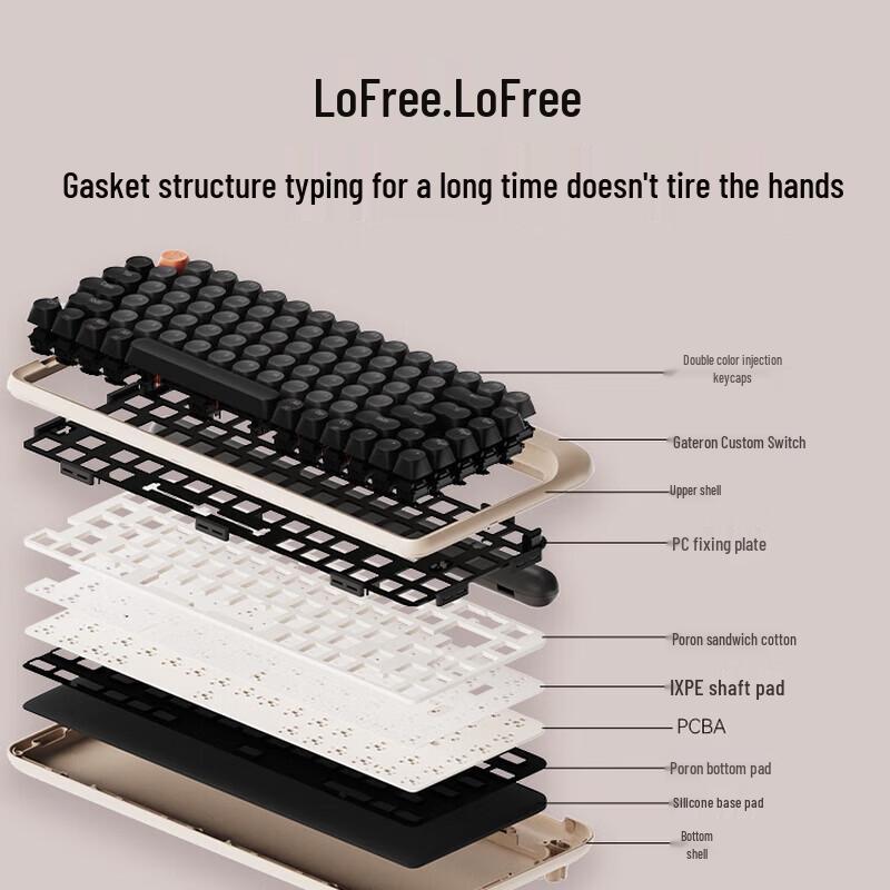 Lofree OE914 1970s Retro Tri-Mode Mechanical Keyboard