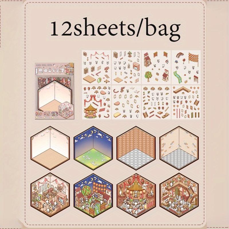 3D Scene Sticker Collection Multiple Miniature Landscape Sticker For Collage Creation DIY Sticker Decoration Scrapbook Stickers