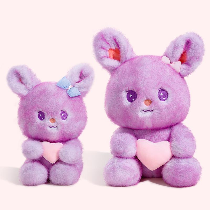 Rabbit Cute Plush Doll With Love Heart Design And Bow Decoration For Gift Kids