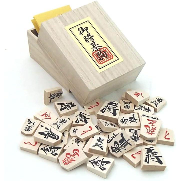 Standard Thickness Folded Shogi Board Set with Handy Wooden Pieces! Shogi Set Shin Katsura No. 6 Folded Shogi Board Set (wooden Shogi Pieces Made of