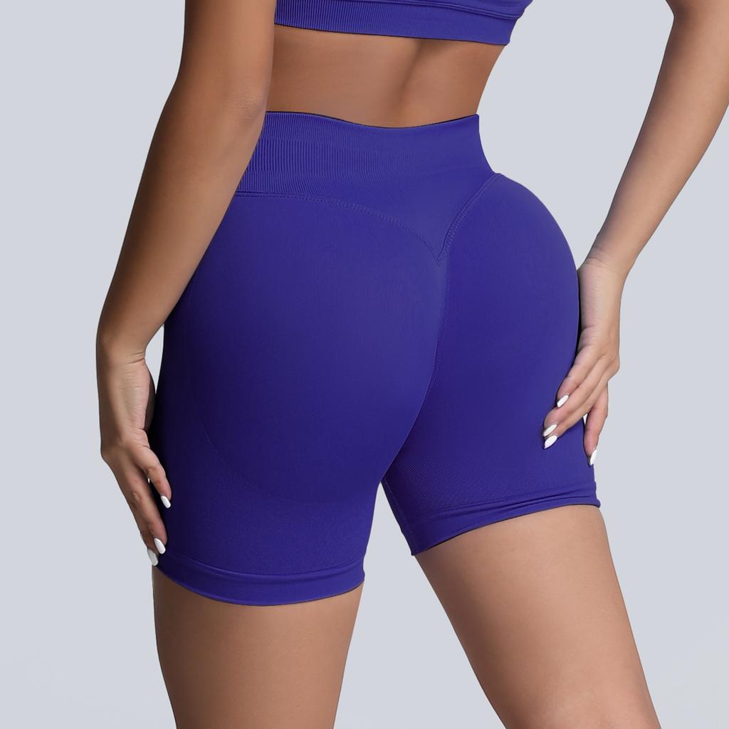 Seamless Matte High Waisted Yoga Shorts, Cinching And Lifting Hips, Tight Fitting Women'S Fitness Pants, Worn As Outerwear Running Shorts
