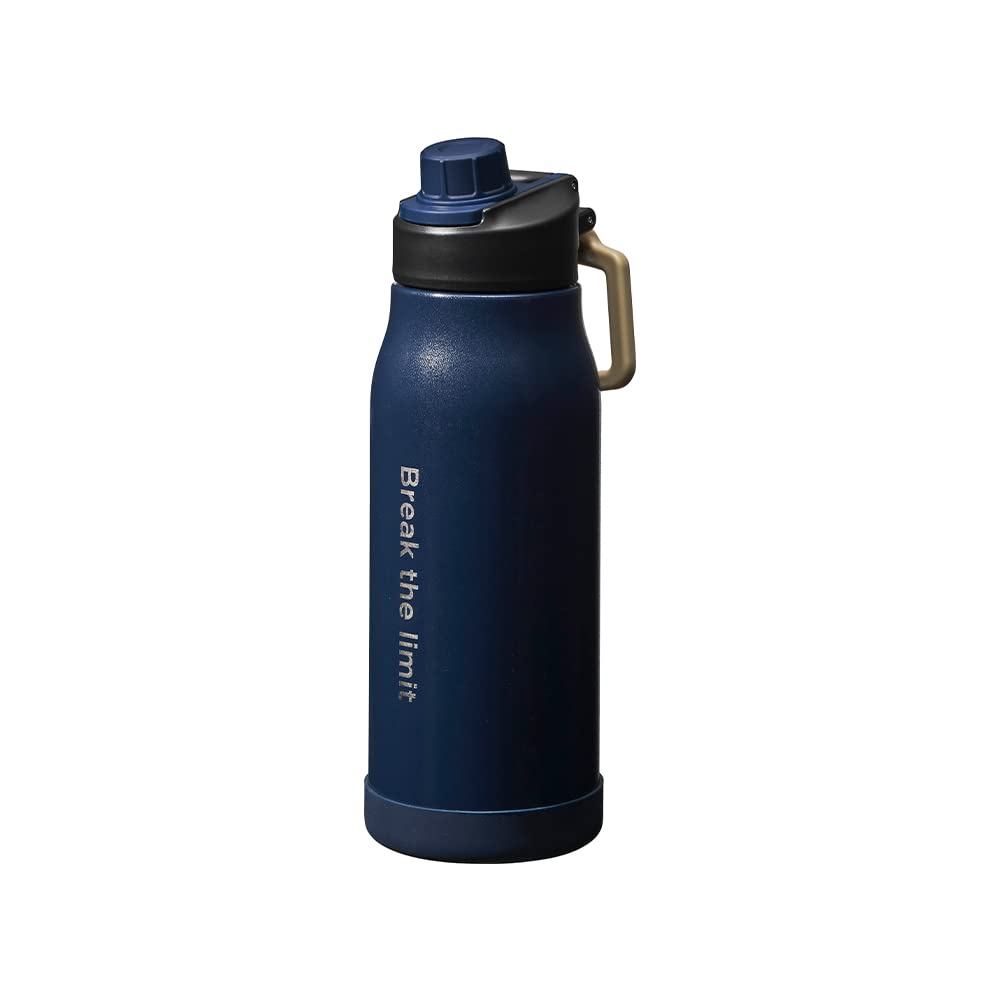 

Doshisha Direct Sports Bottle, 800ml, Cold-Keeping, Vacuum-Insulated, Direct-Drink, with Silicone Cushioned Bottom, Navy Blue
