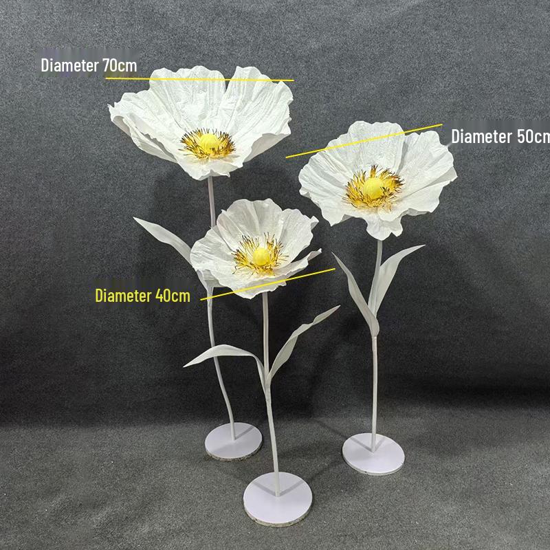 Giant Handmade Poppy Aisle Flowers for Wedding Background Decoration