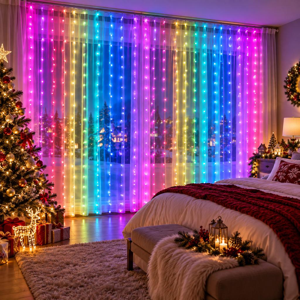 Decorative Curtain String Lights, Model for Window and Wall Decoration