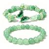 Set di 2 Braccialetti con Perline in Pietra Naturale a Forma di Farfalla, Catena da Polso a Strati, Gioiello Regalo per Donna