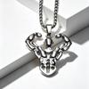 Stainless Steel 3D Muscle Power Pendant - Trendy Unisex Fashion Accessory