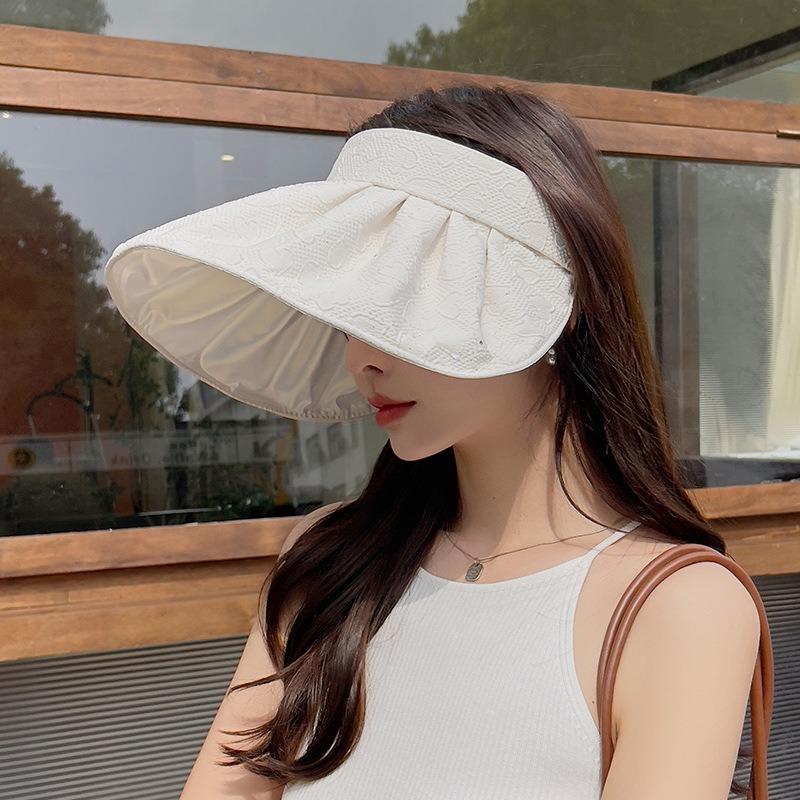 Empty Top Hat Women's Summer UV Protection Sunshade Sunscreen Hat Large Brim Foldable Cycling Sun Hat