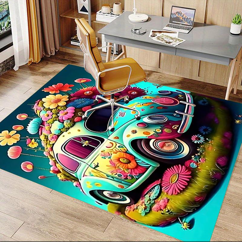 1 Stück Blume Auto Extra Groß Rutschfester Teppich, Büro, Familie, Schlafzimmer, Studio Großer Teppich Teppiche für Innenräume