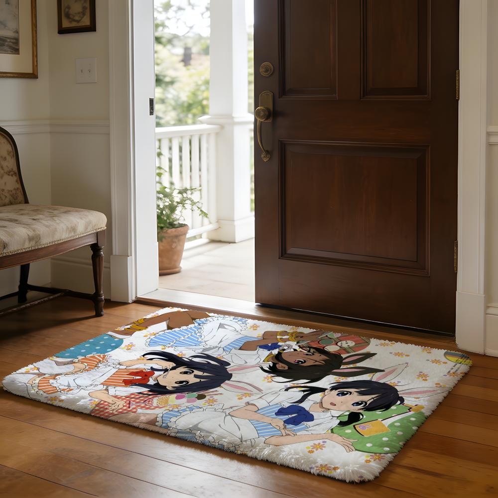 HHoshino Ai Fußmatte Weiche Flanell-Absorptionsmatte Rutschfester Teppich Zuhause Schlafzimmer Badezimmer