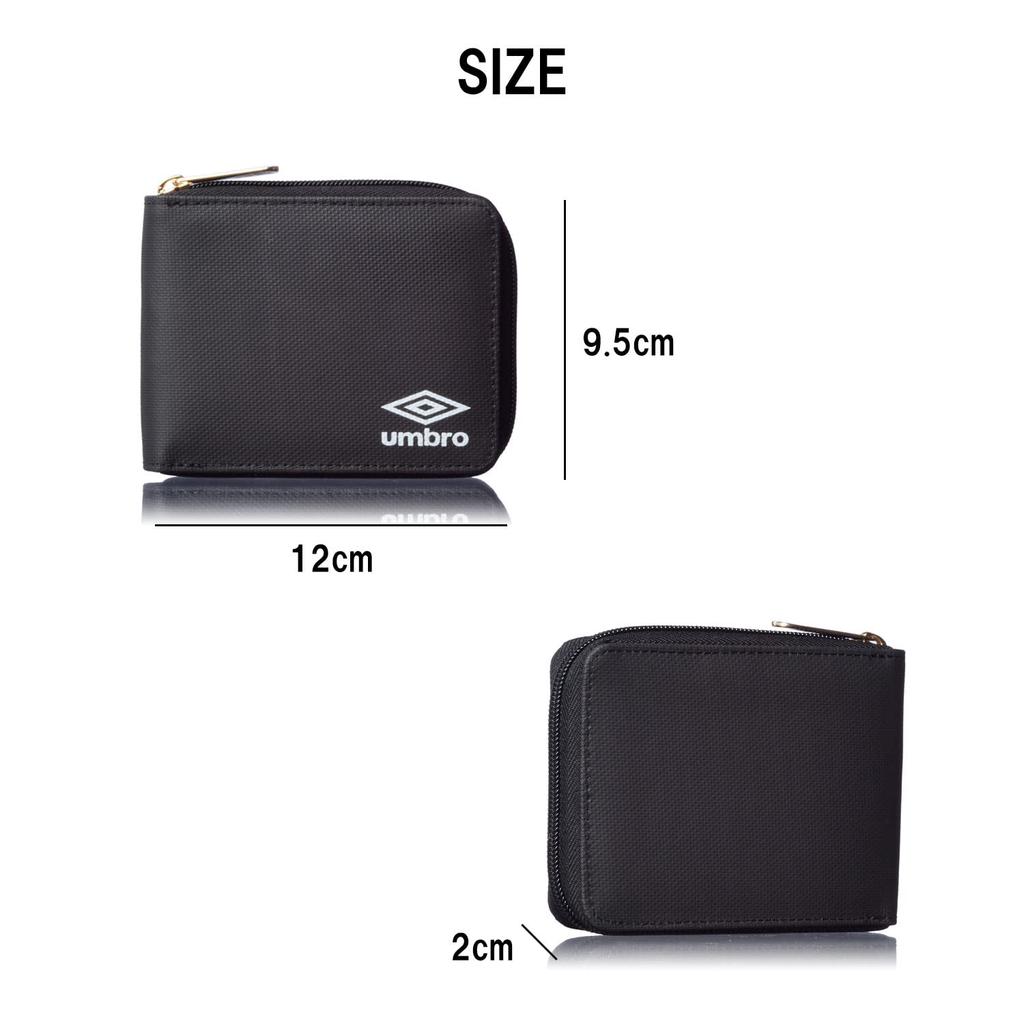 Umbro Bifold Wallet with Round Zipper Men's (Black/Blue)