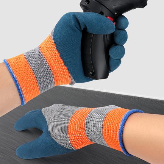 1 Pair Garden Gloves Breathable Waterproof Puncture-Resistant Hard-wearing Latex Coated Gardening Gloves