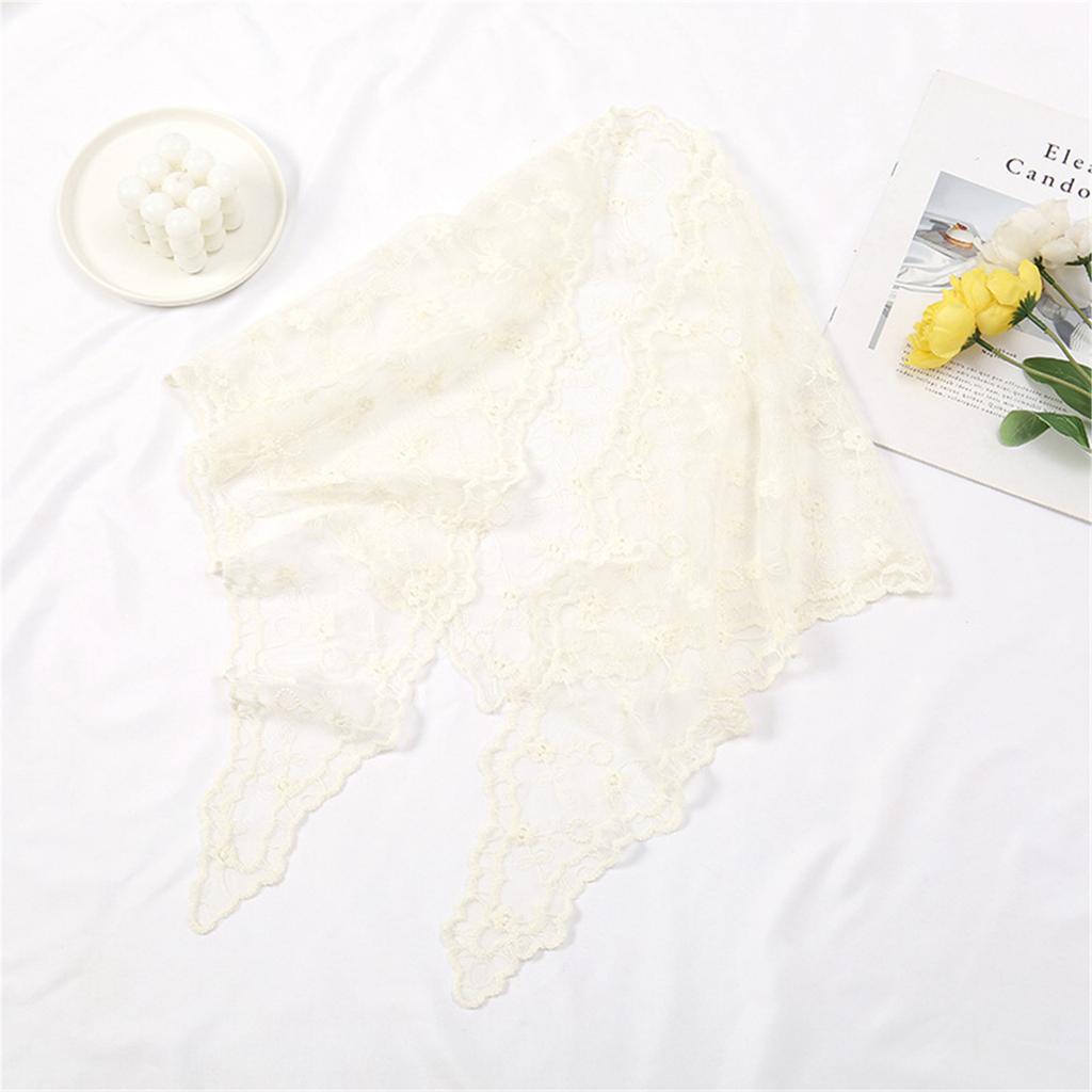 Summer Lace Hairband for Women Triangle Hairscarf Hair Kerchief Headband Bandanas Female Hairpiece Elegant Neck Shawl