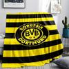 1 szt. Koc Flanelowy z Nadrukiem Borussia Dortmund Wysokiej Jakości Ciepły Komfortowy Pokrowiec na Wszystkie Pory Roku Idealny na Prezenty Wystrój Domu