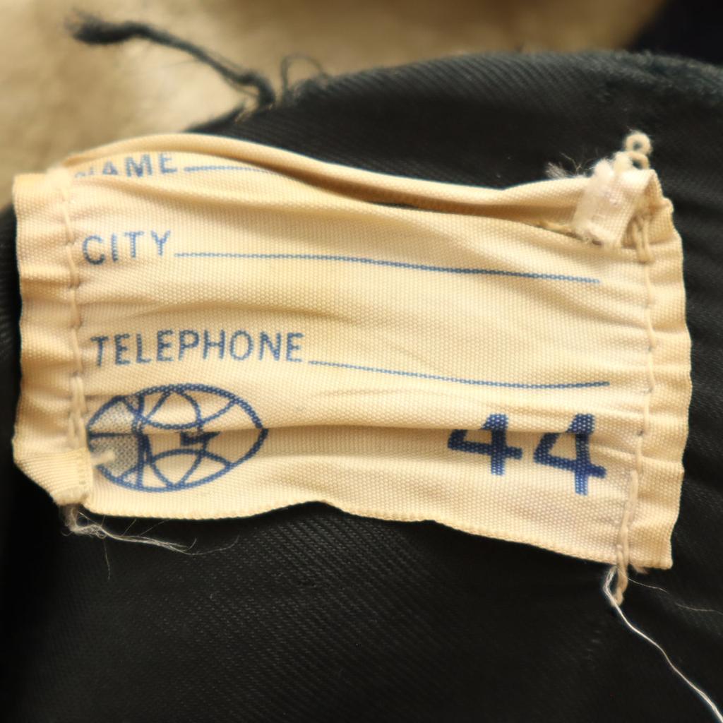 VINTAGE 70s Wappen Leather Switching Award Jacket 44 Navy Stajan Men's Used