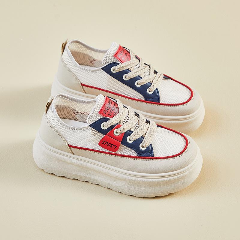 

Новые летние белые туфли для студенток, толстая подошва, дышащая сетчатая повседневная обувь 40