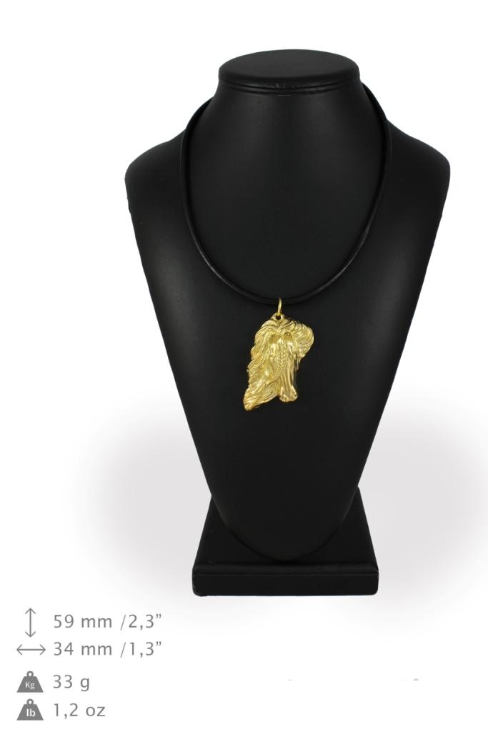 Bay Horse - keychain and necklace with a horse in a box, high-quality gold-plated product, Art-Dog brand