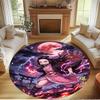 Demon Slayer Print Round Rug, Washable Floor Carpet, For Entryway Dorm Laundry Room Office Study, Home Decor Birthday Christmas Gift