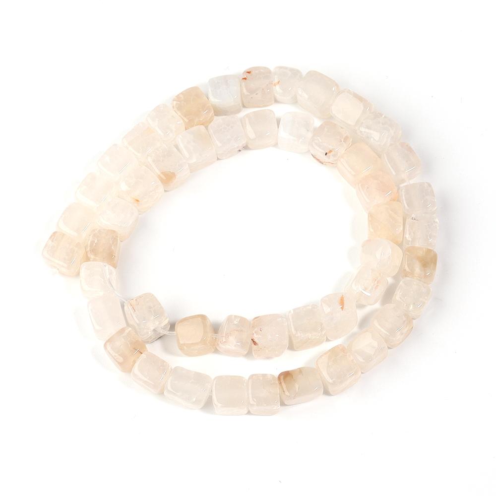 Natural Stone Square Beads 8mm Striped Agate Tube Stone Loose Spacer Beads For Jewelry Making Accessories DIY Bracelet Keychain