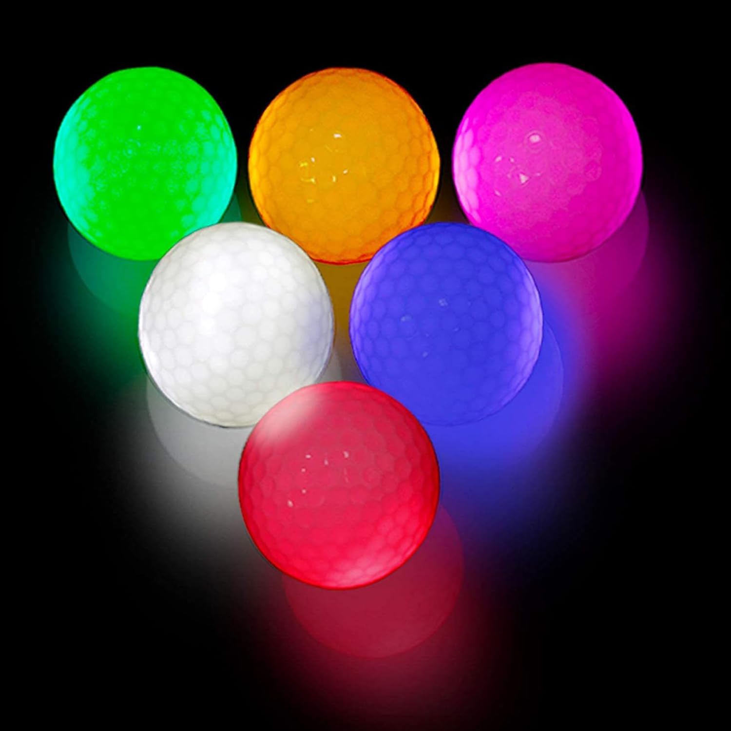 

Batone Light-Up Golf Balls - Dark Long Rust Super Bright Night Golf Balls - LED Light-Up Golf Balls for Home Use at Night - 6 Colors Available