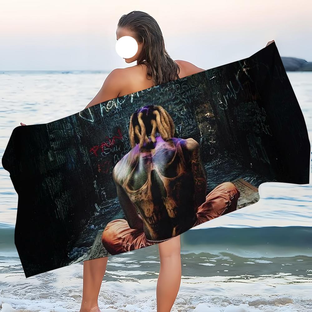 Towel Beach Bath Quick-Drying Lightweight Portable Durk Deep Sauna Camping Swim Thoughts Pool Lil Travel