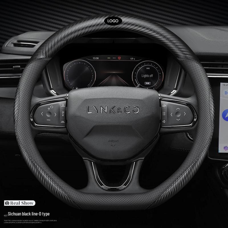 

Lynk & Co Genuine Leather Steering Wheel Cover for Models 01, 02, 03, 03+, 05, 06, 09 (New Energy Vehicles) 38 cm