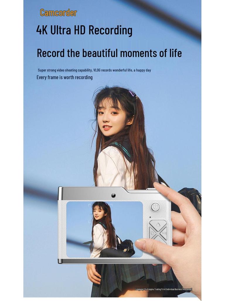 High-Definition Dual Lens Digital Camera for Students - Retro CCD Design