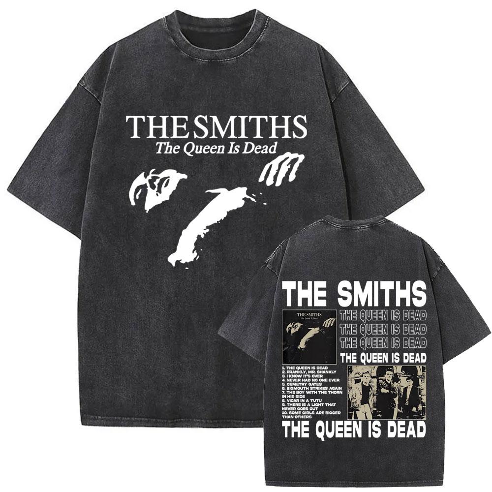 Rock Band The Smiths Louder Vintage Washed Tshirt Alternative s Indie Morrissey T Shirt The Queen Is Dead Tshirts Unisex