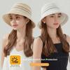Breathable Knitted Bucket Hat Temperament Colorful Striped Fisherman Hat Sunshade Basin Cap  Travel