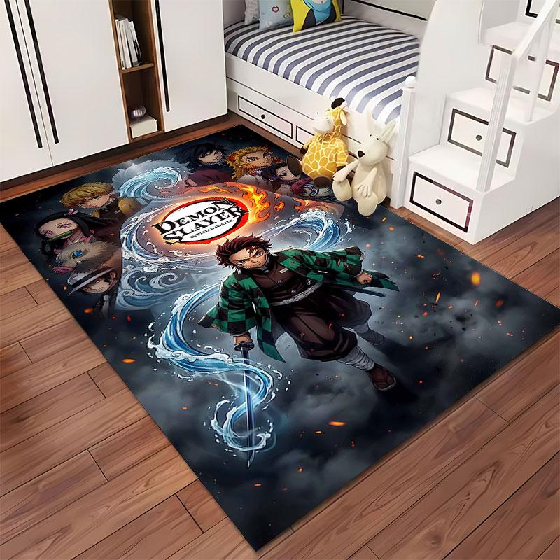 Demon Slayer Anime Carpet Design suitable as a non-slip mat for the living room or bedroom sofa