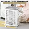 Dirty Clothes Basket Large Capacity Hollow Out Laundry Basket with Wheels Bathroom Organizer W/ Lid Washing Basket for Home Use