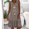 Summer New European And American Style Women'S Clothing V-Neck Small Floral Print Sleeveless Women'S Dress
