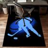 Crystal Velvet Ice Hockey Printed Area Rug for Bedroom, Living Room, And Home Office Decoration, Stylish Mat for Bedside S112