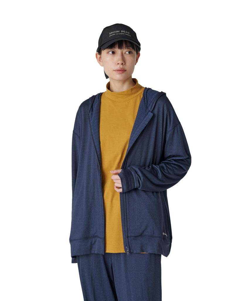 Breathable Dry Grid Zip Up Hoodie Size Festival Camping Outdoor [Snow Peak] MNAVYSW-25SU007