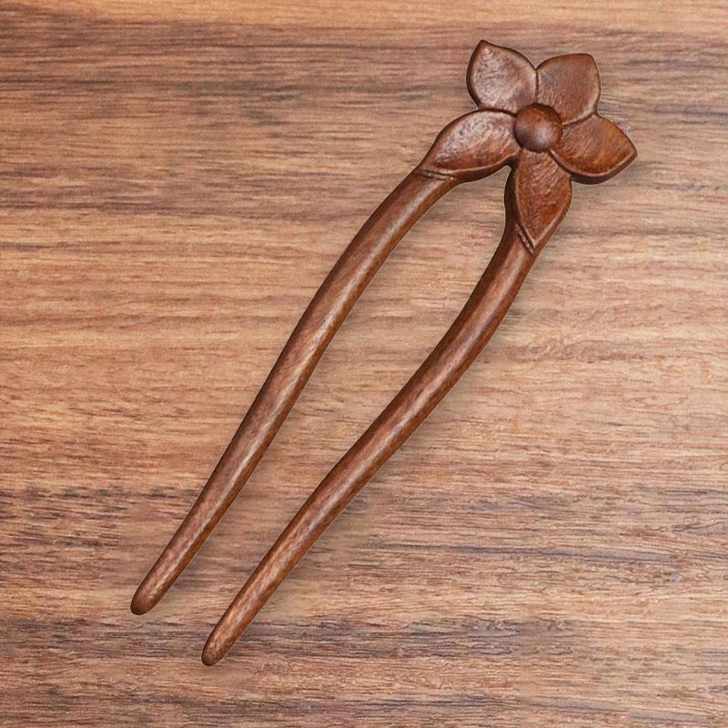 

1pc Rabbit Deer Hair Accessories U-Shaped Women Butterfly Flower Vintage Style Hair Stick Hairpin Wood