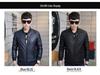 Youth Blue Leather Jacket with Stand Collar, Zipper, Side Pockets, and Round Hem - European-American Style, Winter Collection.