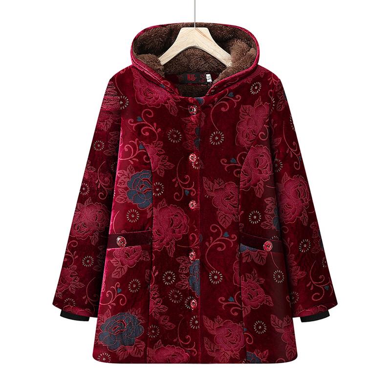 Hodo Women's Thermal Hooded Winter Padded Jacket for Seniors